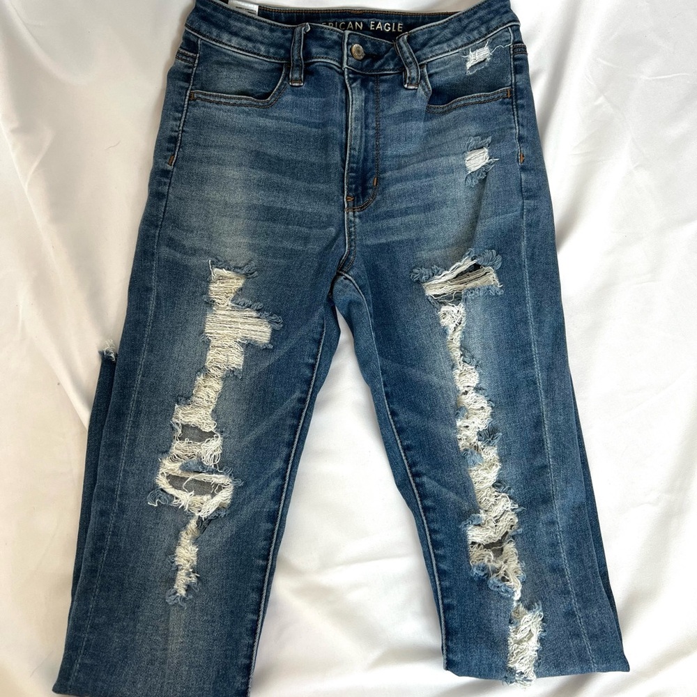 American Eagle Distressed, Hi-Rise Skinny Jeans